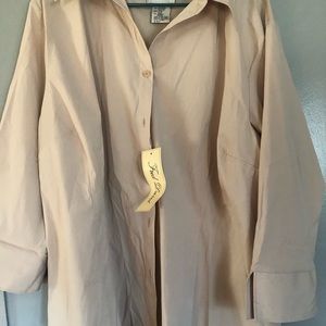 NWT Fred David Lightweight tan blouse